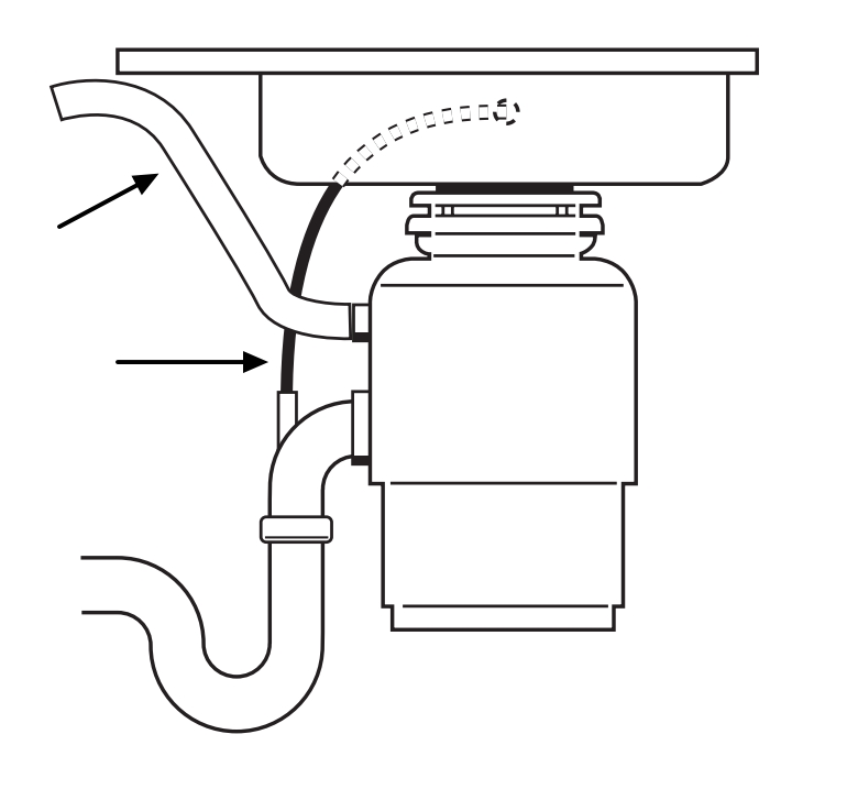 鐵胃安裝步驟-連接水槽側邊排水管與洗碗機出水管